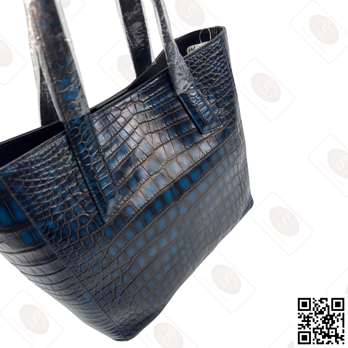 Túi Tote Da Cá Sấu Patina Sapphire – Đỉnh Cao Thời Trang Thượng Lưu - Ảnh 2