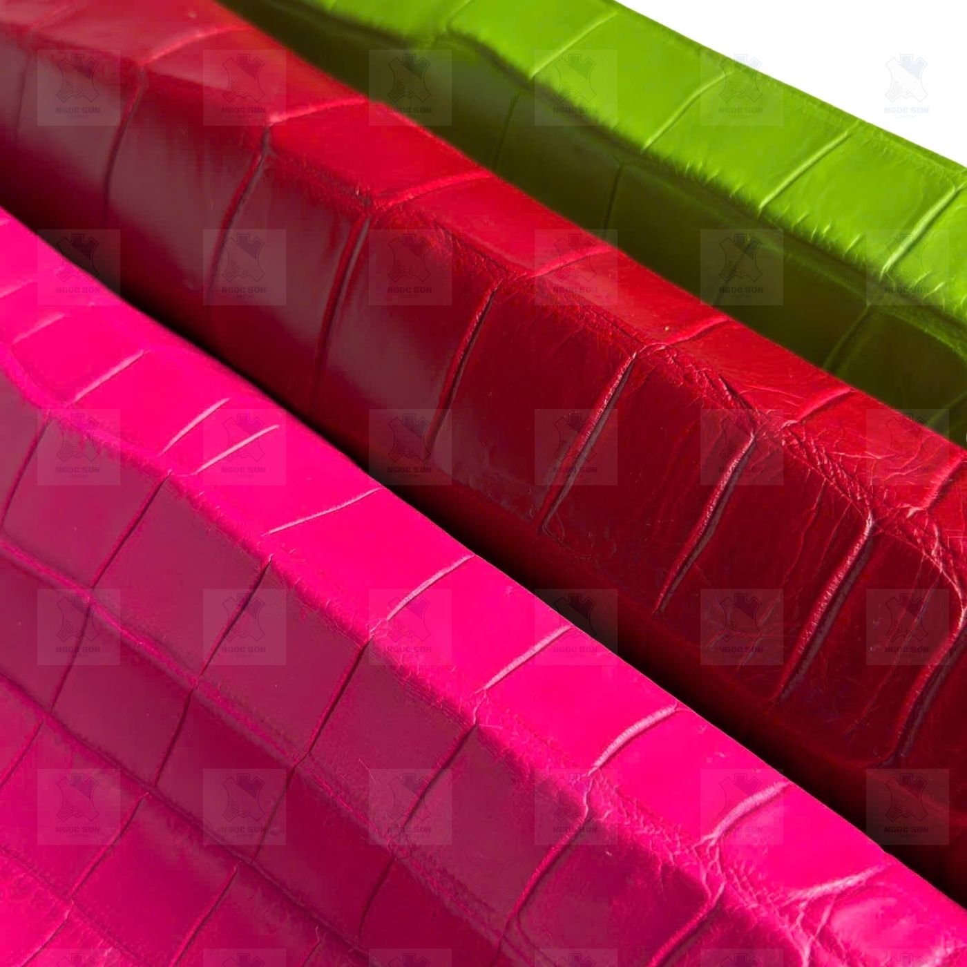 Da bụng cá sấu cao cấp - Màu Hồng Fuchsia - Ảnh 3