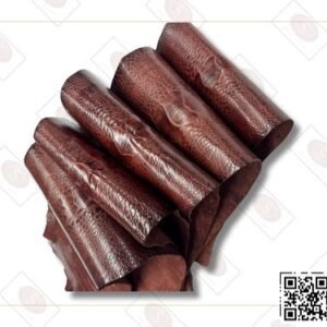 Premium Ostrich Leg Leather – Reddish Brown / Chestnut (Glazed Finish)