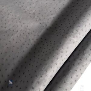 PREMIUM FULL-QUILL OSTRICH SKIN – ELEGANT MINIMALIST SILVER GREY