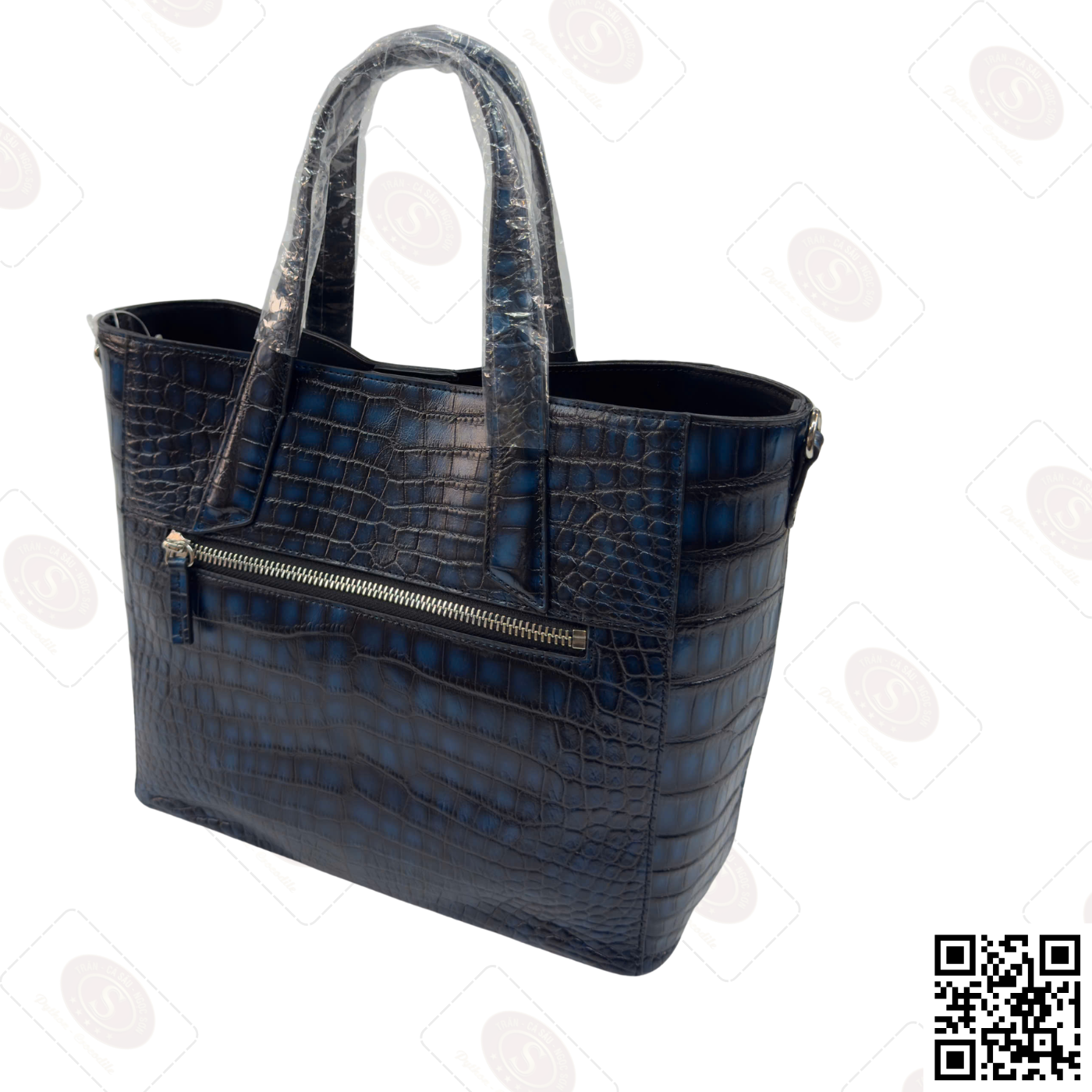 Túi Tote Da Cá Sấu Patina Sapphire – Đỉnh Cao Thời Trang Thượng Lưu - Ảnh 3
