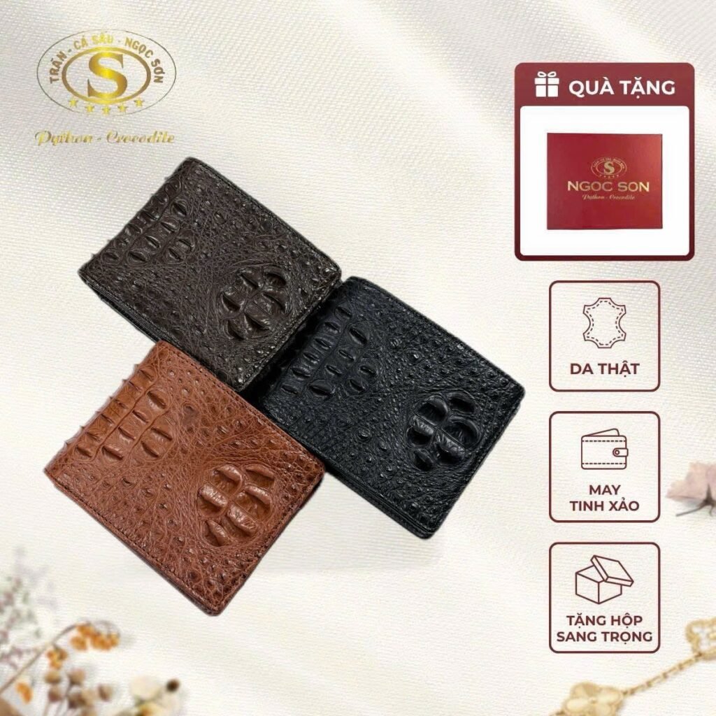 VÍ GÙ DA CÁ SẤU GAI - SIZE NHỎ VÍ GÙ DA CÁ SẤU GAI - SIZE NHỎ